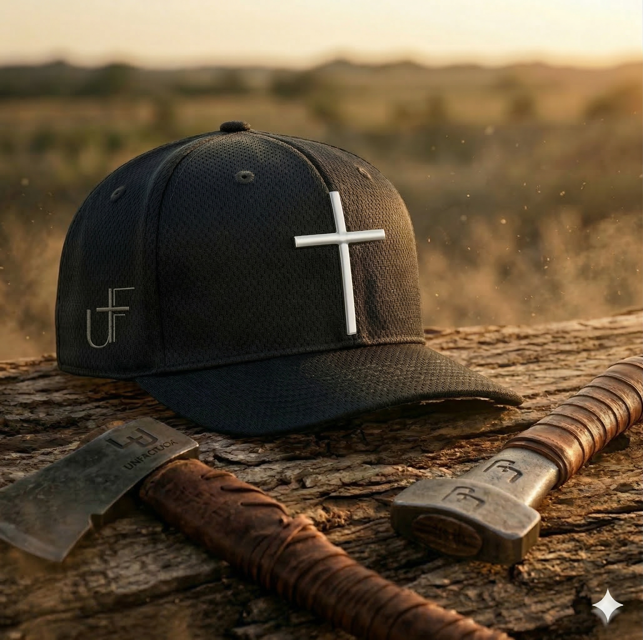 Black Unhidden Cross Hat