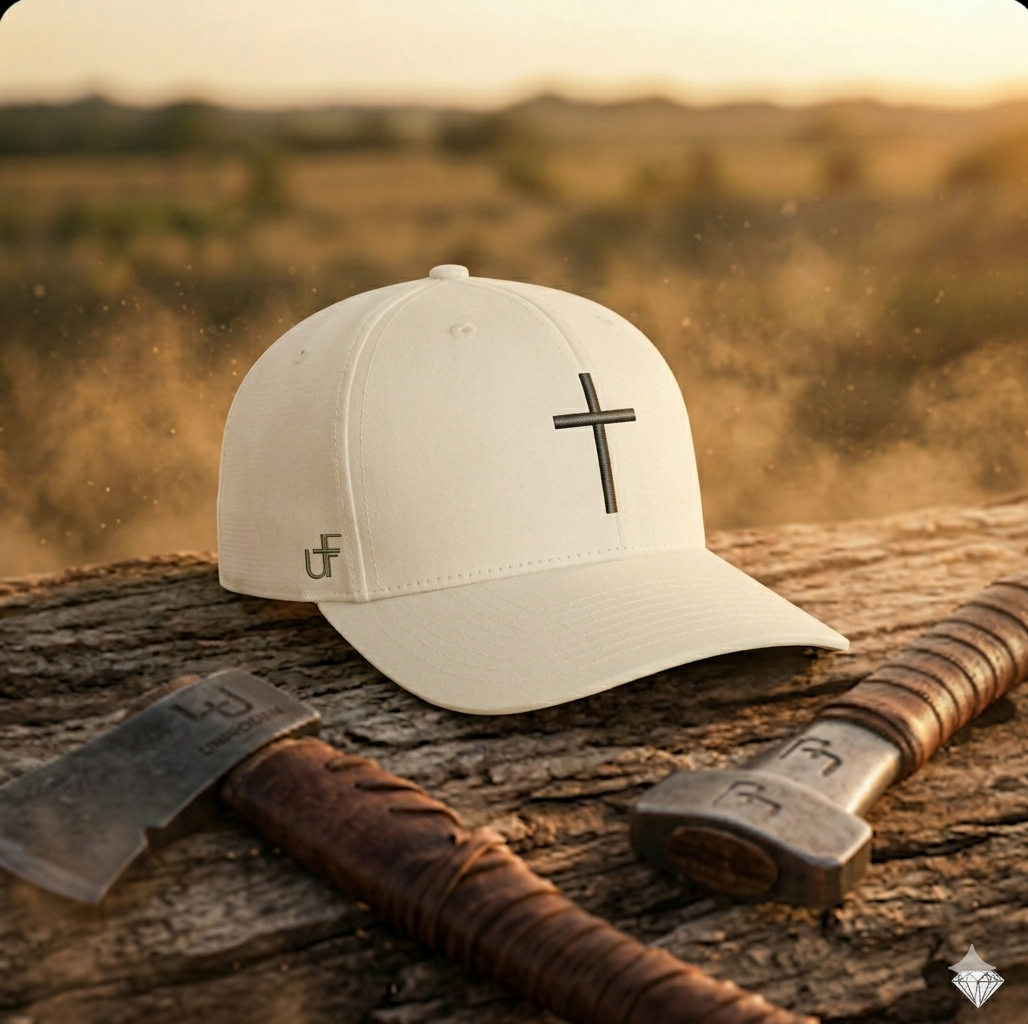 White Unhidden Cross Hat
